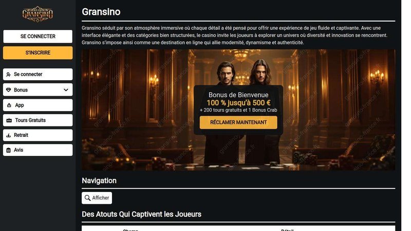 Découvrez Gransino Casino en Ligne et Profitez de Jeux Sans Limites Découvrez Gransino Casino en Ligne et Profitez de Jeux Sans Limites